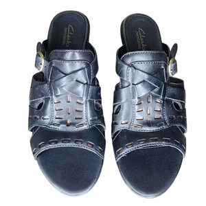 Clarks Bendables Black Open Toe Sandals Size 6.5